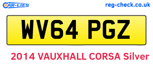 WV64PGZ are the vehicle registration plates.