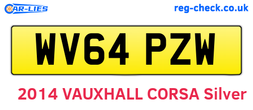 WV64PZW are the vehicle registration plates.