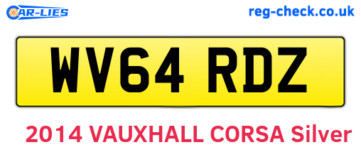 WV64RDZ are the vehicle registration plates.