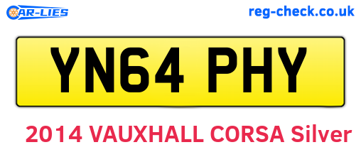 YN64PHY are the vehicle registration plates.