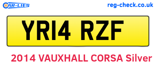YR14RZF are the vehicle registration plates.