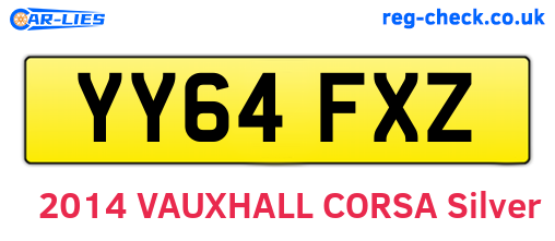 YY64FXZ are the vehicle registration plates.