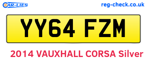 YY64FZM are the vehicle registration plates.