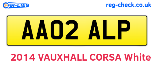 AA02ALP are the vehicle registration plates.
