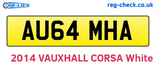 AU64MHA are the vehicle registration plates.