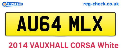 AU64MLX are the vehicle registration plates.