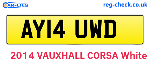 AY14UWD are the vehicle registration plates.