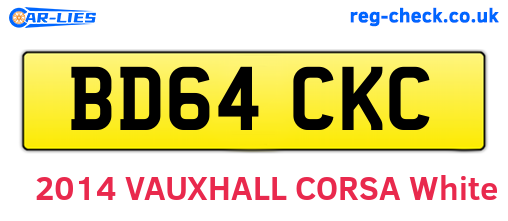 BD64CKC are the vehicle registration plates.