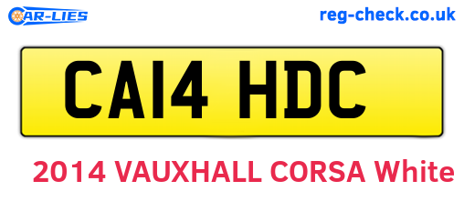 CA14HDC are the vehicle registration plates.