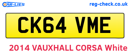CK64VME are the vehicle registration plates.
