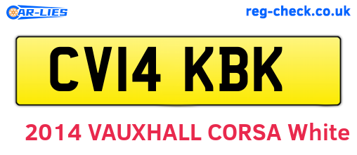 CV14KBK are the vehicle registration plates.