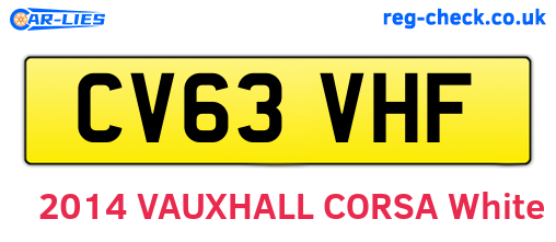 CV63VHF are the vehicle registration plates.