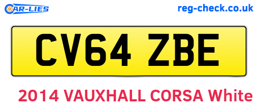 CV64ZBE are the vehicle registration plates.