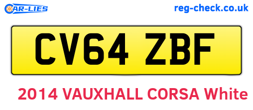 CV64ZBF are the vehicle registration plates.