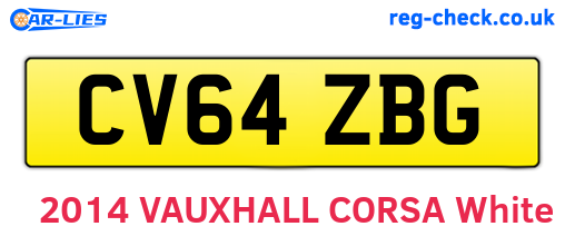 CV64ZBG are the vehicle registration plates.