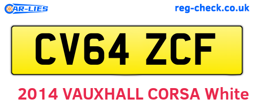 CV64ZCF are the vehicle registration plates.