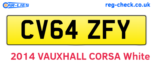 CV64ZFY are the vehicle registration plates.