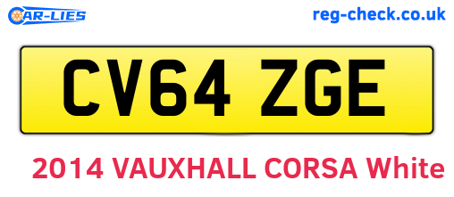 CV64ZGE are the vehicle registration plates.