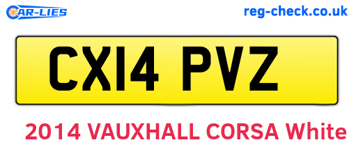 CX14PVZ are the vehicle registration plates.