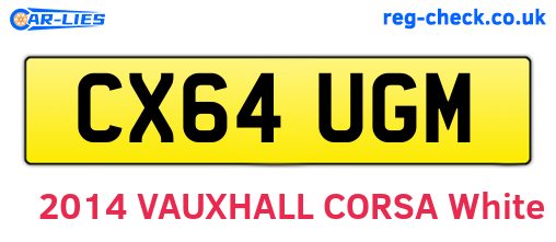 CX64UGM are the vehicle registration plates.