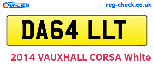 DA64LLT are the vehicle registration plates.