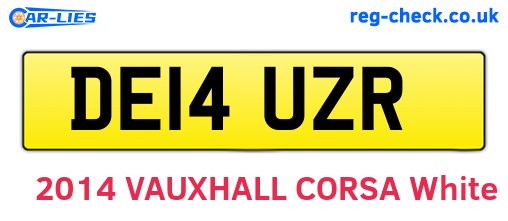 DE14UZR are the vehicle registration plates.