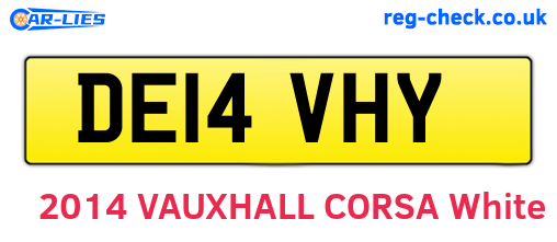 DE14VHY are the vehicle registration plates.