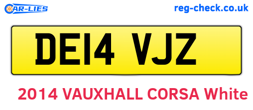 DE14VJZ are the vehicle registration plates.