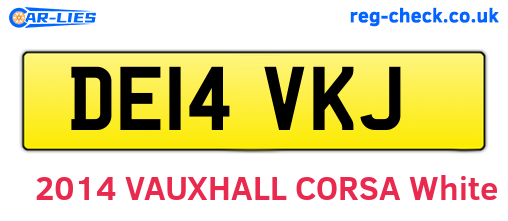 DE14VKJ are the vehicle registration plates.