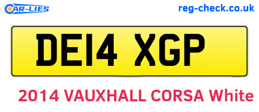 DE14XGP are the vehicle registration plates.