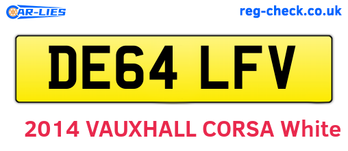 DE64LFV are the vehicle registration plates.