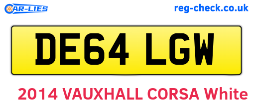 DE64LGW are the vehicle registration plates.