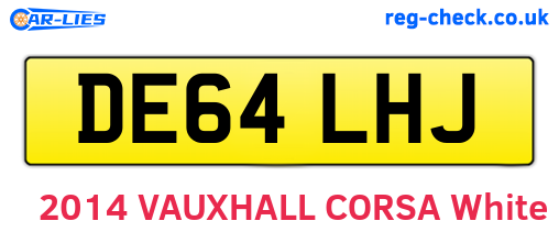 DE64LHJ are the vehicle registration plates.