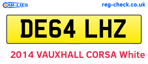 DE64LHZ are the vehicle registration plates.