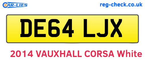 DE64LJX are the vehicle registration plates.