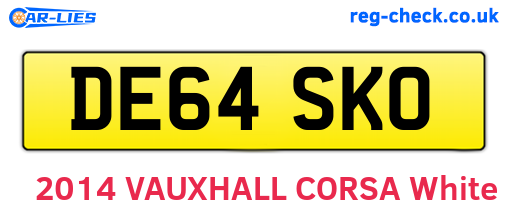 DE64SKO are the vehicle registration plates.