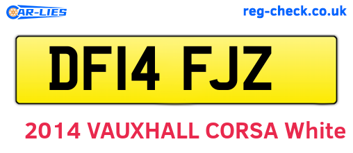 DF14FJZ are the vehicle registration plates.
