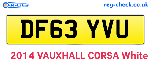 DF63YVU are the vehicle registration plates.