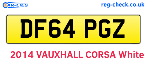 DF64PGZ are the vehicle registration plates.