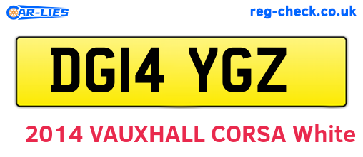 DG14YGZ are the vehicle registration plates.