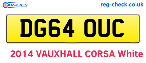 DG64OUC are the vehicle registration plates.