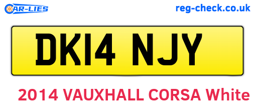 DK14NJY are the vehicle registration plates.