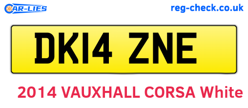 DK14ZNE are the vehicle registration plates.