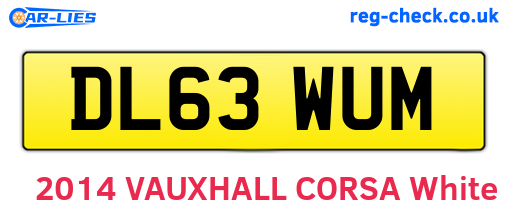 DL63WUM are the vehicle registration plates.