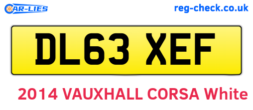 DL63XEF are the vehicle registration plates.