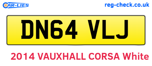 DN64VLJ are the vehicle registration plates.
