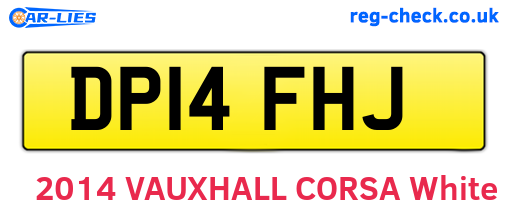 DP14FHJ are the vehicle registration plates.