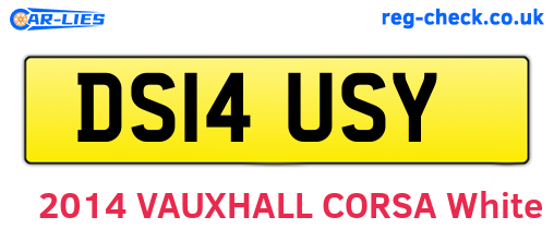 DS14USY are the vehicle registration plates.
