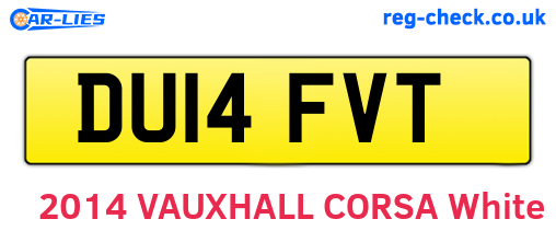 DU14FVT are the vehicle registration plates.