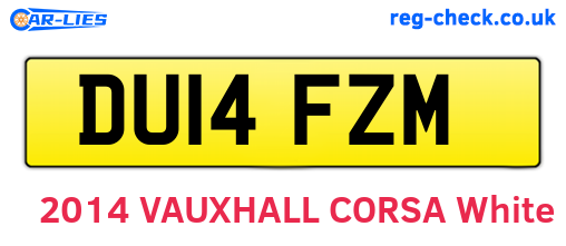 DU14FZM are the vehicle registration plates.